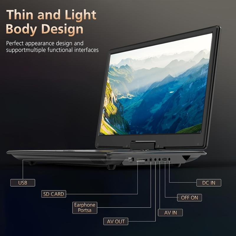 DVD player, 17.9 inches, no regional restrictions, supports multiple formats, road travel, supports synchronous TV.cd player Portable