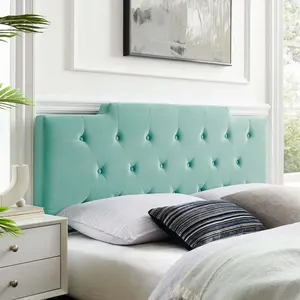 Modway Juliet Tufted King/California King Performance Velvet Headboard in Mint