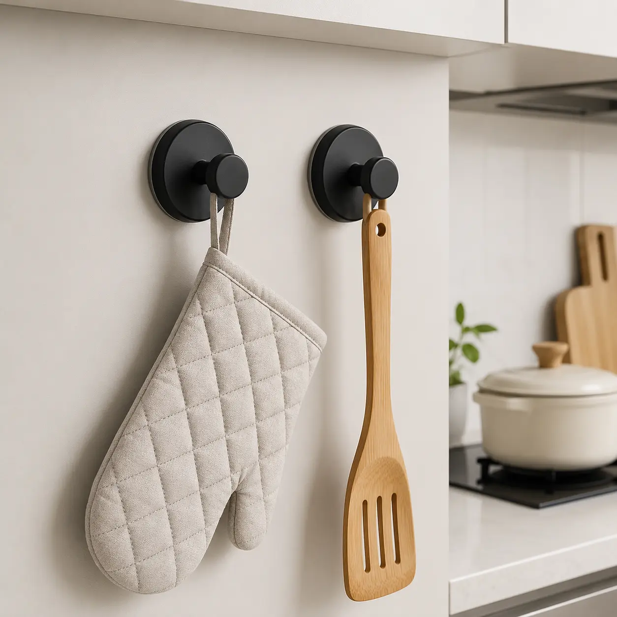 2 Counts Suction cup Wreath Hanger, Suction Cup Hooks for Shower, No-Drill Bathroom Hooks for towels, Strong Suction Cup Hooks for Bathroom&Kitchen, Vacuum Adsorption Storage Hook Set