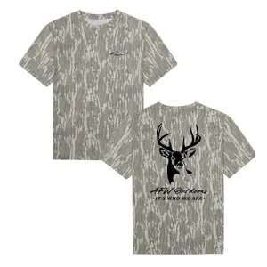 American Flyway Waterfowl Outdoors Buck Mossy Oak Tee, It's Who We Are Original Bottomland T-shirt For Men And Women, Camo Pattern Crewneck, Hunting Deer Camo Tee