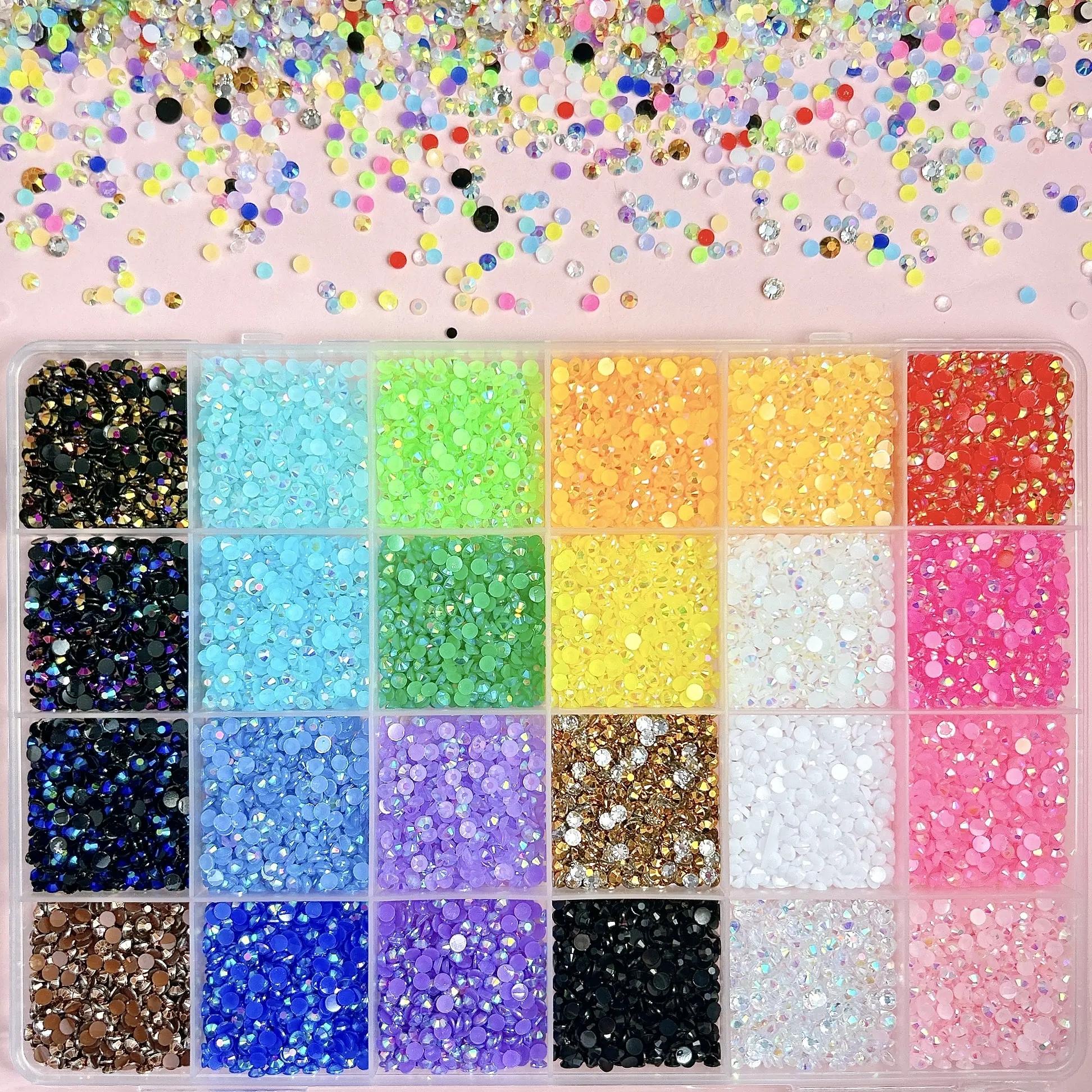 30000Pcs 24 Colors Resin Rhinestones Bedazzling Kit, 3mm Flatback Gems with Pick Up Pen Tweezers for DIY Crafts Shoes Nails Phone Case Decor