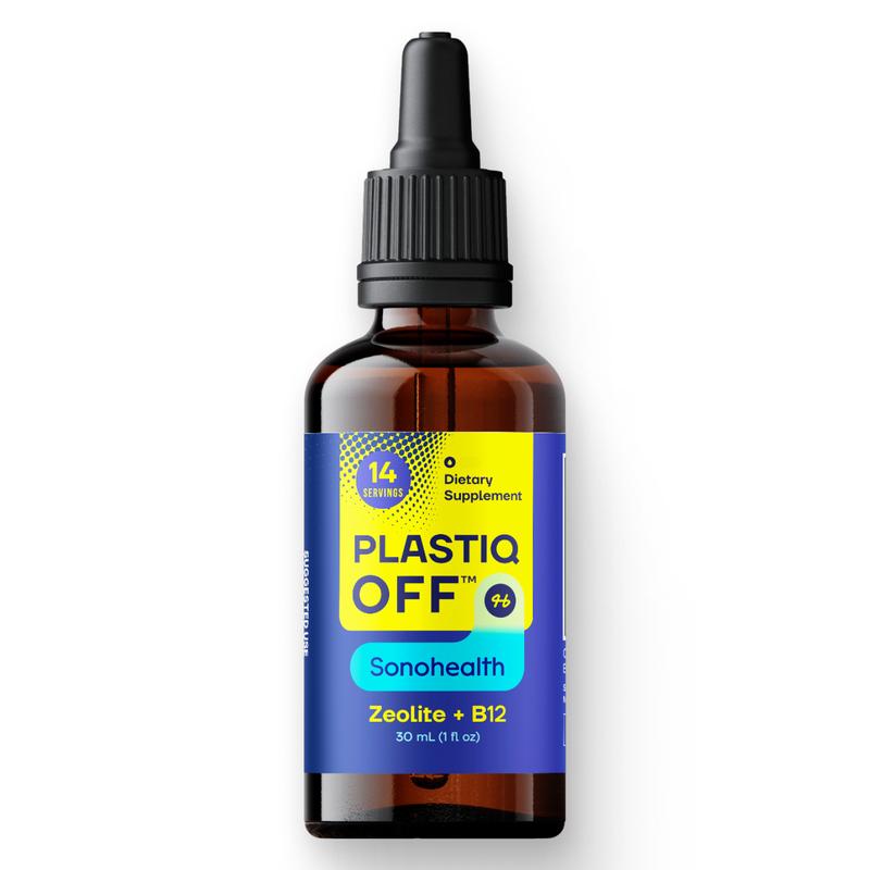 SonoHealth Plastiq Off - Micronized Zeolite Liquid Drops for Kids & Adults - Gentle Daily Detox & Cleanse Support with Vitamin C & B12 - Vegan Non-GMO USA Sourced Natural Supplement