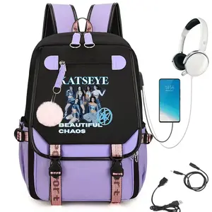 Katseye Backpack Katseye Merch Campus Bag Lightweight Travel New Semester Gifts Korea Pop Backpack For Fans School Backpacks