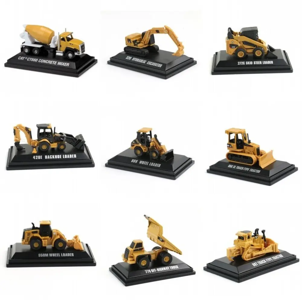 STONESTAR 1/160 Scale Alloy Diecast Vehicles - Concrete Mixer Truck, Excavator, Loader, Tractor Mini Toy Models for Fans, 2.5x0.86x0.8in/8x5x4cm, with Articulated Steering