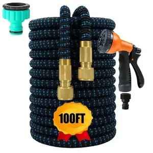 1pc Multifunctional Telescopic Car Wash Kit, With Multifunctional Water Gun, Metal Connectors And Rubber Hose - American Standard Thread, Suitable For Gardening, Car Washing, Pet Bathing, Car Wash Accessories, Sturdy Construction
