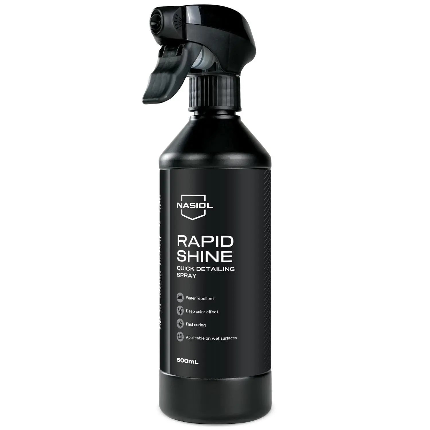 Nasiol Rapidshine Quick Detailer Spray - Automotive Paint Care Solution, Fast & Easy Post-Wash Mist Aerosol, Gloss Boost, Hydrophobic Coat, Deep Color Enhancement, Spray Water Bottle for Chrome & Metal Accents At-Home Maintenance
