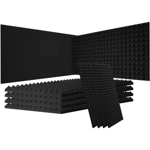 VEVOR Acoustic Foam Panels, 80 Pack 12x 12x 1 in, High Density Soundproof Panels, Sound Dampening Absorbers for Studio Walls and Ceilings, BlackVEVOR Super Brand Day