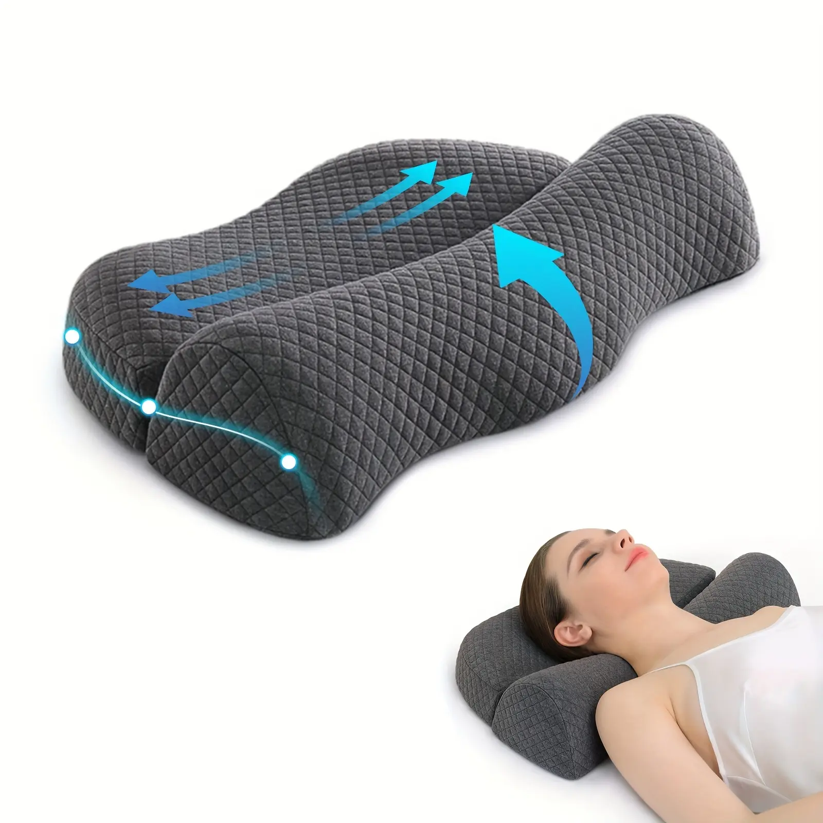 1Pc Neck Pillow Cervical Pillows Pillow, Contoured Head Pad Pillows for Neck and Shoulder Support,Ergonomic Sleeping Cushion for Side Sleepers, Back and Stomach Sleepers, Supportive Head Cushion
