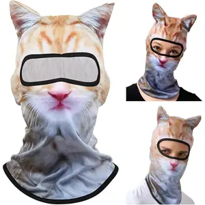 3D Cat Ski Balaclava Face Mask with Ears, Cute Cat Ski Mask for Skiing, Snowboarding, Festivals, Halloween Cosplay and Outdoor Party Wear – Yellow
