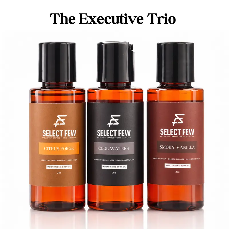 [Travel Size] Men’s Grooming Body Oil Samples - Clean, Fresh Grooming Scents – Long-Lasting Grooming Oil- Moisturizing Body Oils – Lightweight, Fast-Absorbing, Long-Lasting Scent
