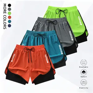 4PCS Women’s athletic shorts with striped print for added energy, double-layer design with built-in liner, towel pocket at the backwaist, suitable for yoga, Pilates, and fitness workouts.#SummerVibes