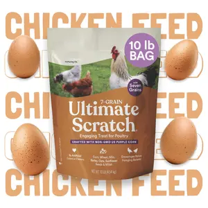 7 Grain Chicken Scratch Mix with Corn Wheat Barley Oats Millet Milo and Sunflower Seeds for Backyard Poultry and Mixed Flocks - Natural Multigrain Blend, 10 lb Bag