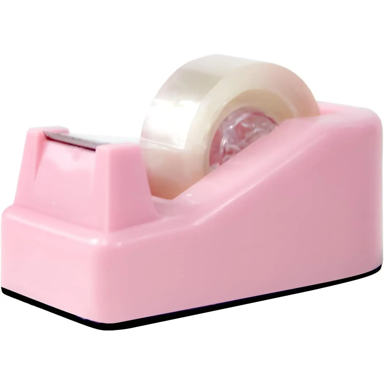 1Pcs Desktop Tape Dispenser Adhesive Roll Holder with Weighted Nonskid Base, Pink (Tape not Included)