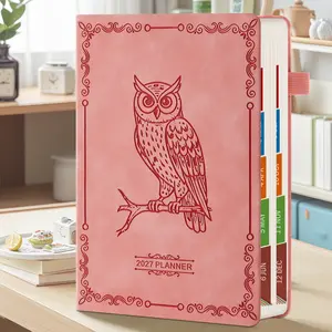 2027 Daily & Monthly Planner, January 2027 - December 2027, A5 Planner/Calendar with Hourly Schedules, Monthly Tabs, 4 Stickers, 5.6" X 8.3", Hardcover Daily Planner for Productivity and Goal Setting