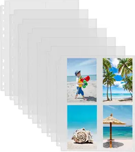 30 Pack Photo Sleeves for 3 Ring Binder (240 Pictures), 3.5x5, Heavy Duty Plastic Page Protectors, Clear Binder Postcard Sleeves, Archival Photo Album Refill Pages, Binder Inserts