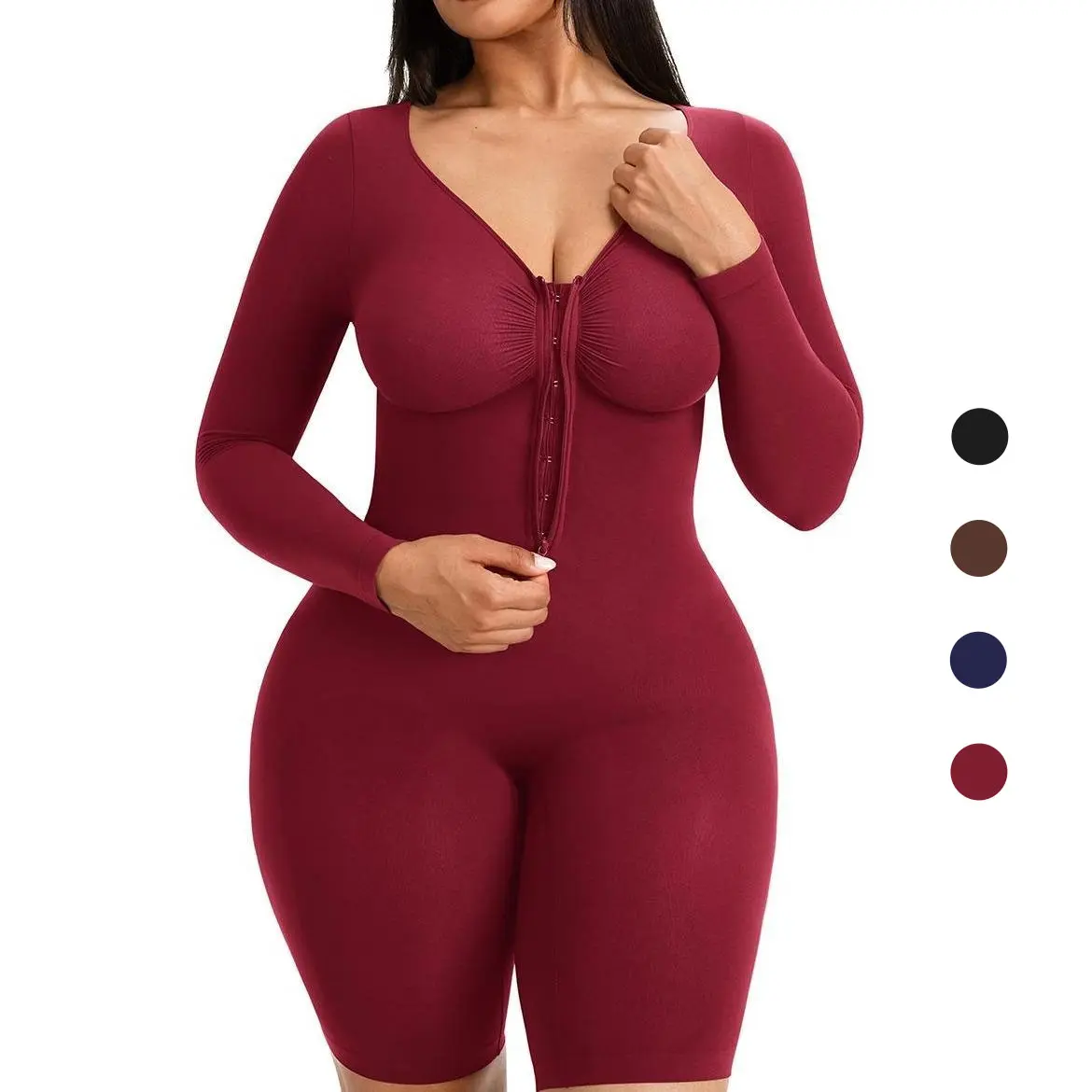 SHAPELLX Shapewear for Women Tummy Control Long-Sleeve  Bodysuits Zip-Up Comfort Ultra Stretch Fabric Customizable Fit Breathable Mesh Design Comfortable Fit,clothes for back to school,first day of school outfits