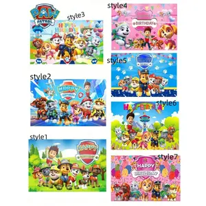 1pc Paw Patrol Birthday Backdrop, Holiday Party Decoration, Scene Setting Prop, Cartoon Dog Birthday Banner, Complete Party Decor, Surprise Gift, Fan Festival Decoration, Best Holiday Gift For Friends