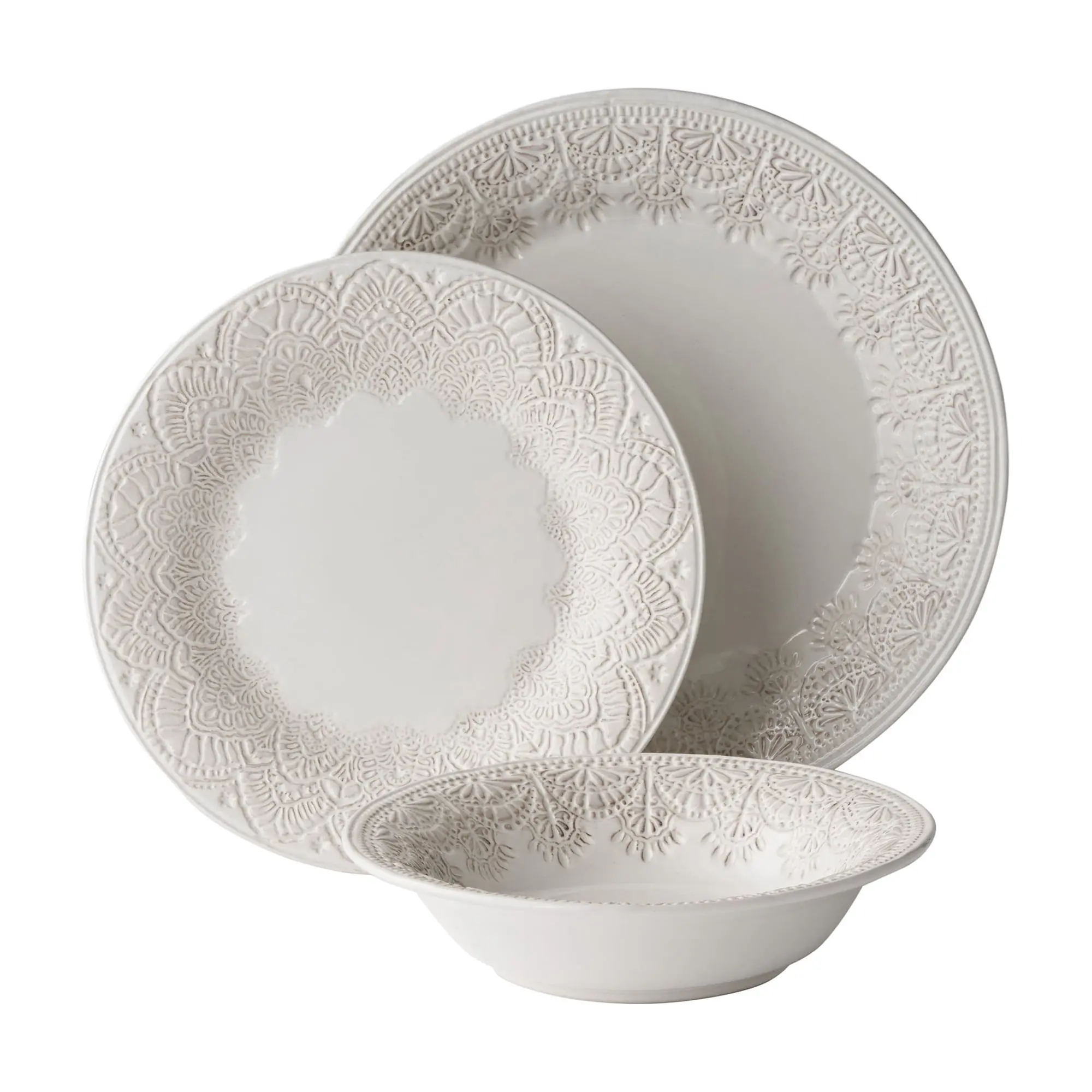 Better Homes and Gardens Banks Brown 12-Piece Stoneware Dinnerware Set, Brown Plates and Bowls, Set for 4