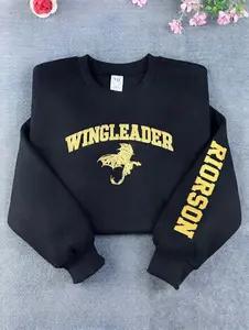 Embroidered Wingleader Quarter Zip Sweatshirt, Fourth Wing Inspired Embroidery, Dragon Rider Pullover