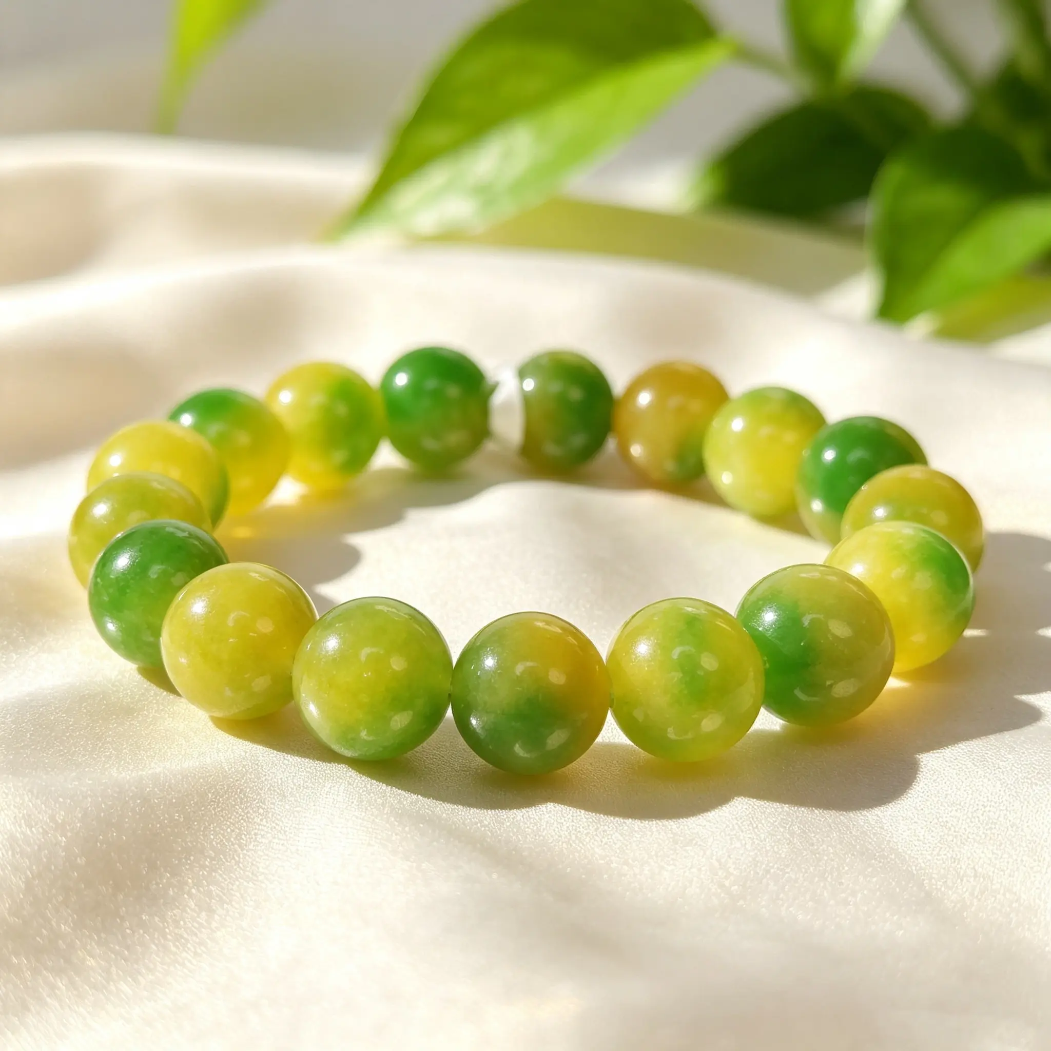 Versatile green crystal bracelet with green quartz stone jewelry