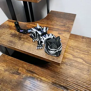 Jaguar Mini Dragon with Iridescent Spots on Back - Unique Decorative Figurine for Home and Office
