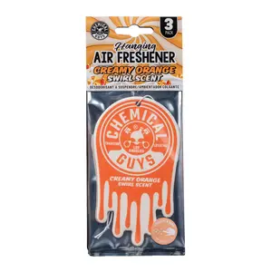 Chemical Guys Creamy Orange Swirl Hanging Car Air Freshener – Citrus & Vanilla Scent