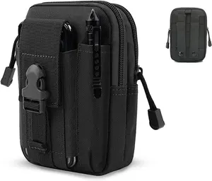 Tactical Molle Pouch, Universal EDC Waist Bag Belt Pouches, Outdoor Belt Bags Gear Tool Gadget Pocket with Cell Phone Holster
