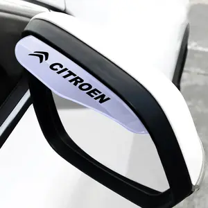 Car Rearview Mirror Rain Eyebrow Deflector, Transparent High Elastic Silicone Waterproof Universal Fit for Citroen Models