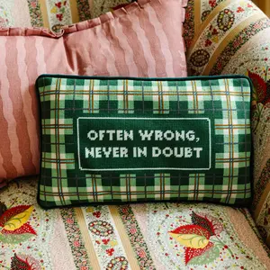 Often Wrong Needlepoint Pillow