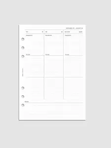 2026 Dated Weekly Task Planner Insert | Monday Start