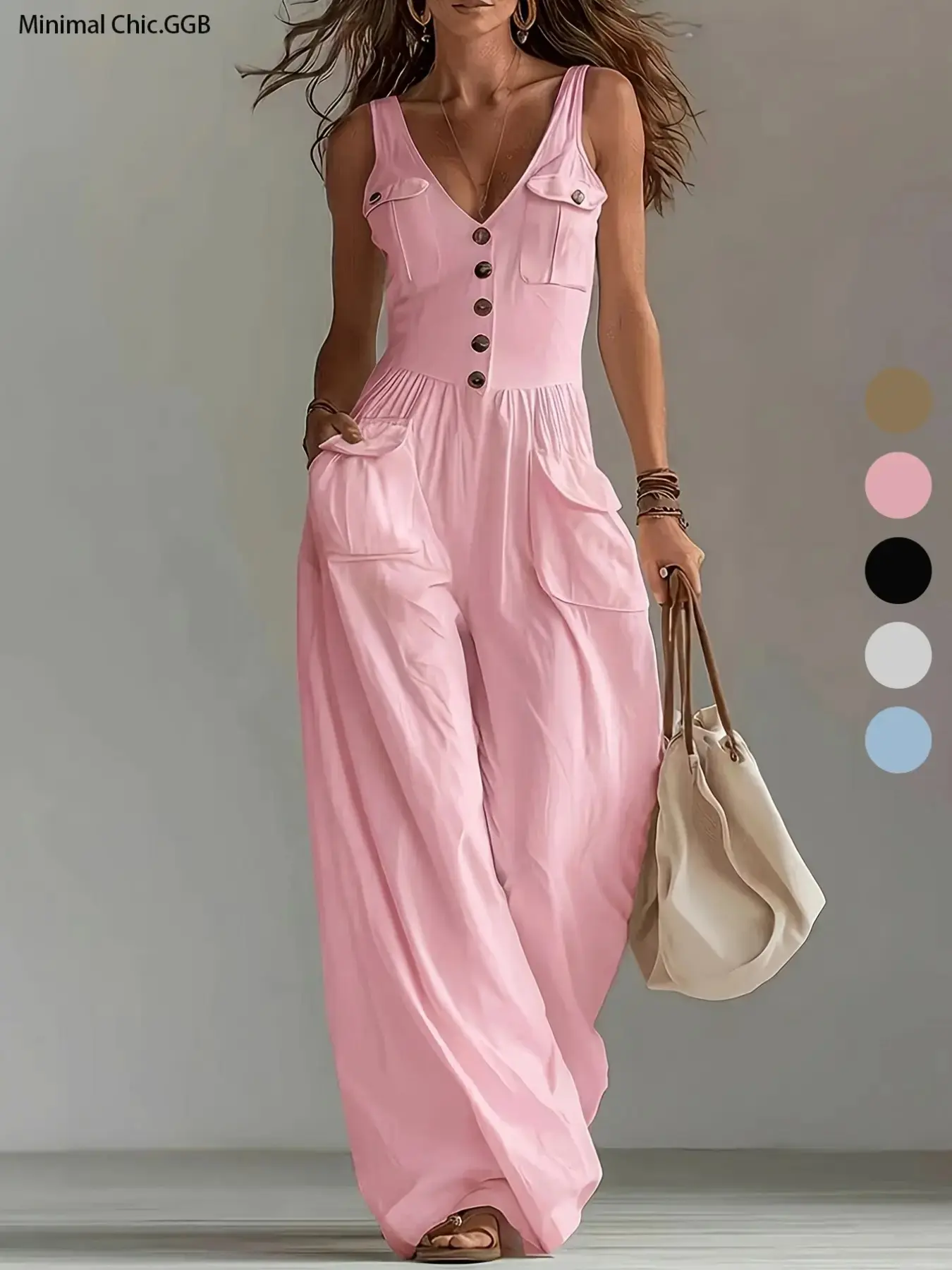 2026 New Summer Sleeveless Tank Strap Jumpsuit, Casual Wide-Leg Jumpsuit, Comfortable and Stylish, Perfect for Daily Wear