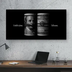 Until It’s Done Tell None Poster, Money Motivational Wall Art, Hustle Mindset Entrepreneur Decor, Success Quote Office Print