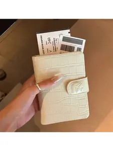 Leather Passport Holder Travel Document Bag Alligator Pattern Credit Card Storage Bag Multi-Functional Simple Korean Style