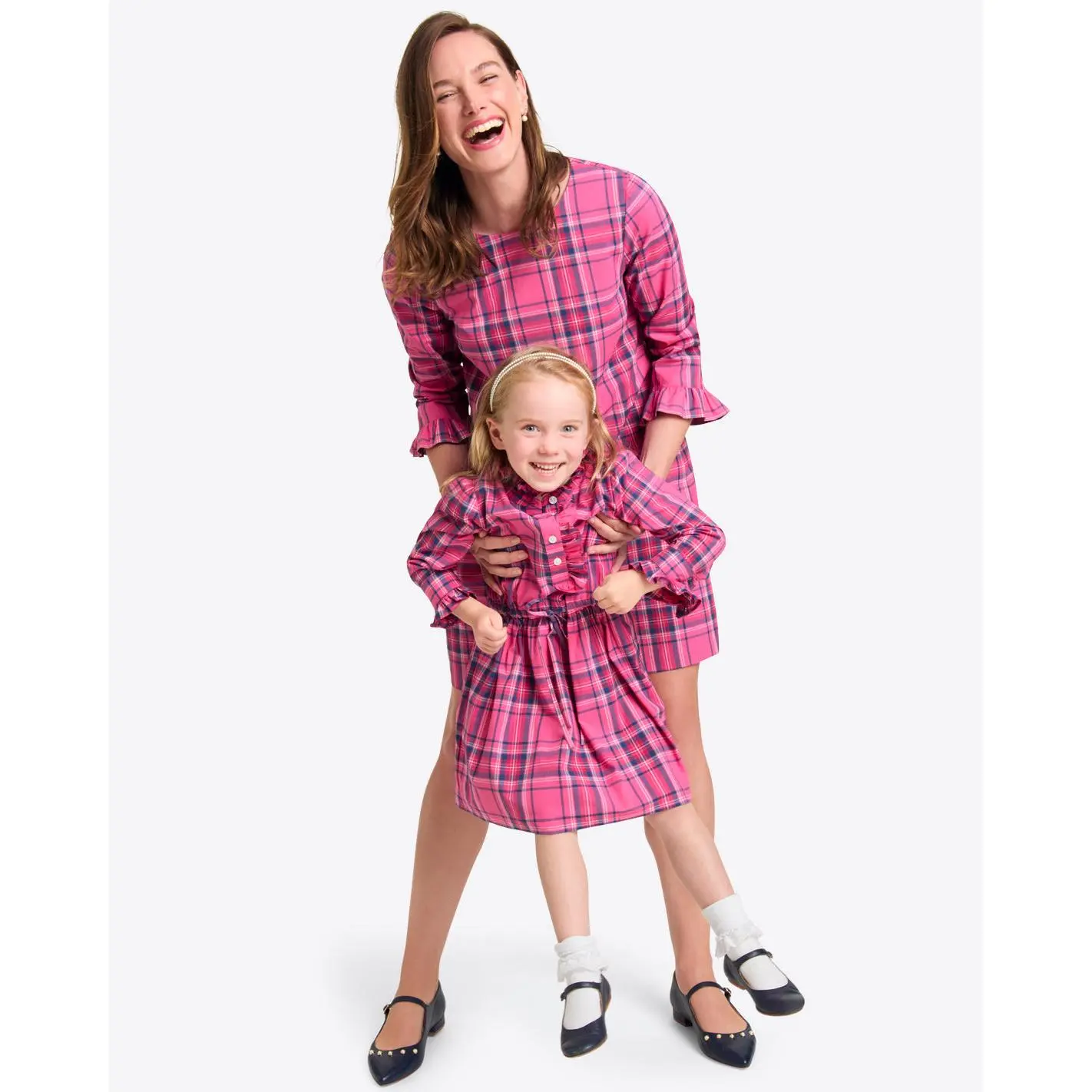 Jessie Shift Dress in Pink Angie Plaid