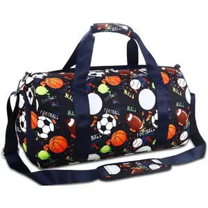 L-PCB012 Gym Travel Duffle Bag for Boys - Gymnastics Sports Dance Bag with Shoe Compartment & Wet Pocket Football Kids Travel Bag Teens Weekender Sleepover Carry