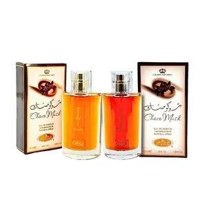 AL Rehab 2 Pcs Set Choco Musk Eau De Parfum Natural Spray 1.65FL.OZ Cacao Vanilla Perfume Amber Cinnamon Wood Aromatic Convenient Unisex Fragrances