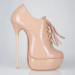 Empress Beige Patent Oxfords 160mm