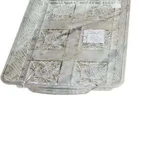 NEW Clear Plastic Star-Designed Handleless Party Plates, 14x8 Inches Serving Tray for Kitchen & Tableware Use