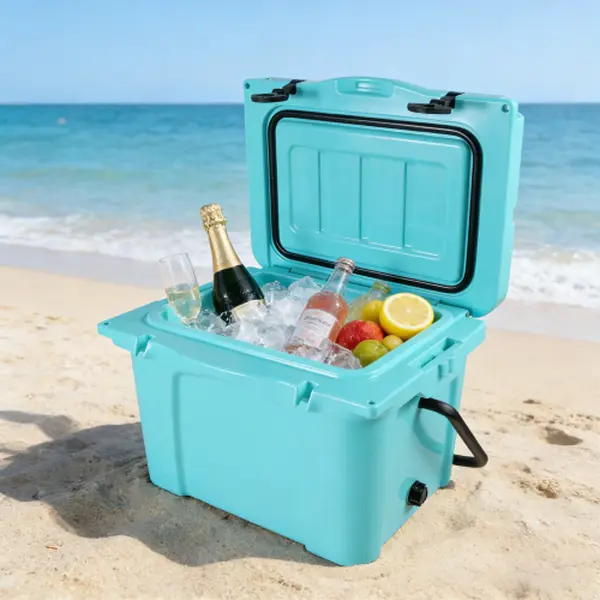 25QT Portable Cooler, Insulated Hard Cooler with Bottle Opener, Cup Holder, Forming Ruler, Travel, Beach, Camping, Fishing