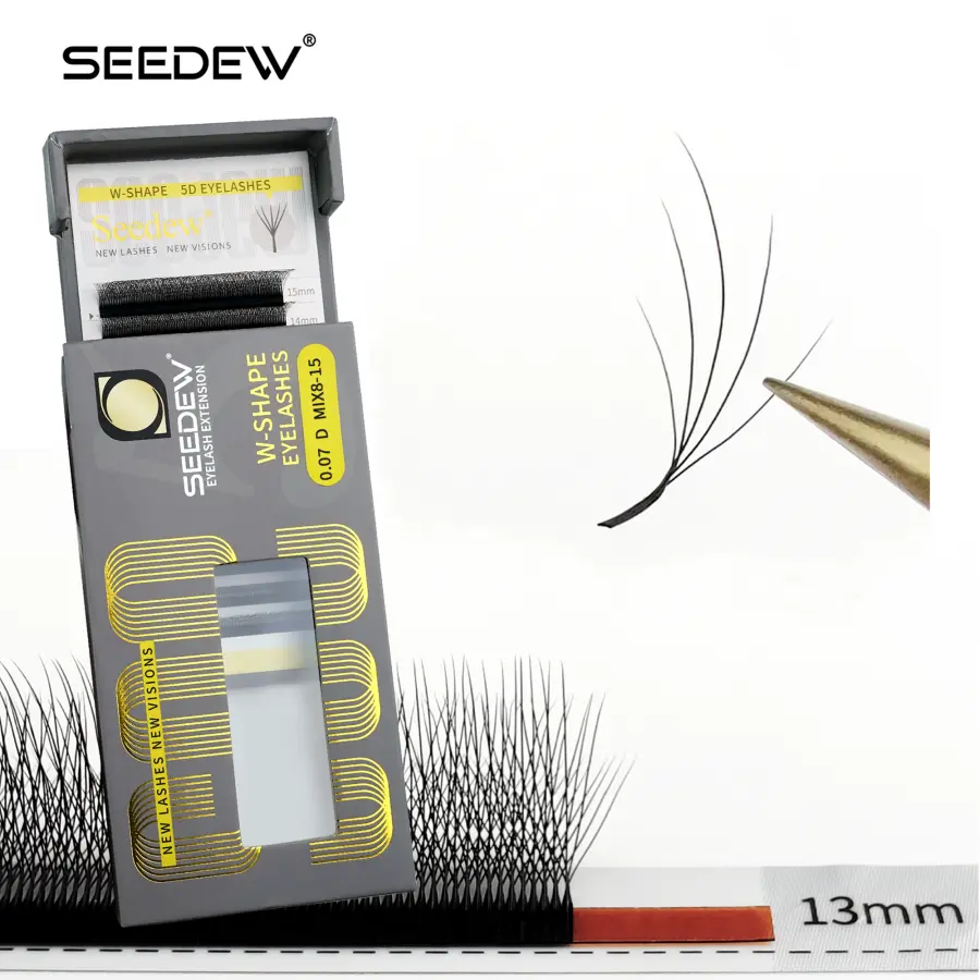 SEEDEW Wispy W Shaped 5D Eyelash Extension Premade Volume Fans False Eyelashes Natural Soft Lashes 2026 New