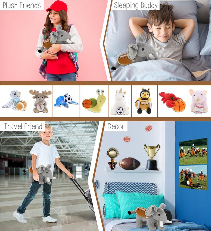 SUPER-SOFT PLUSH - STANDING ELEPHANT 7.5" WITH FOOTBALL PLUSH