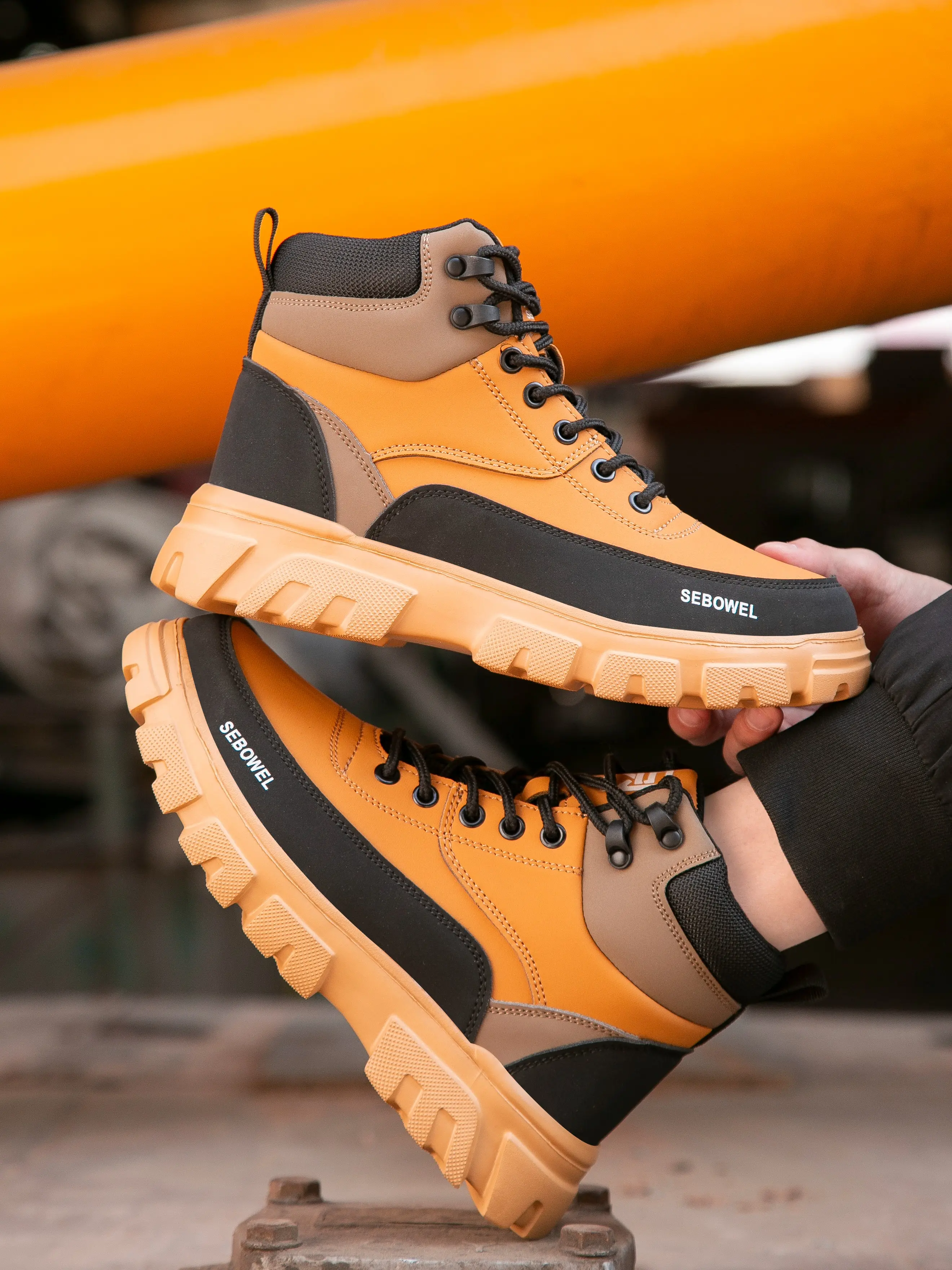 SEBOWEL Unisex Steel Toe Work Shoes Safety Sneakers  display picture 1