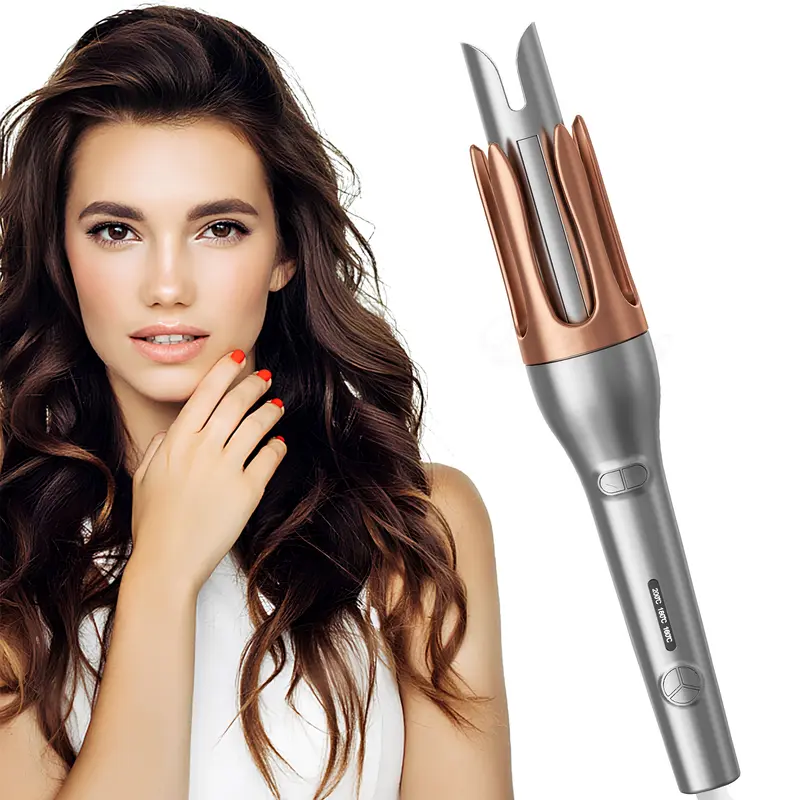 Automatic Curling Iron 1.26 Inch Dual Rotation Anti-Scald Tangle-Free Quick Styling Tool with 3 Temperature Settings, Auto Shut-Off, Automatically Rotating Barrel for Women & Men