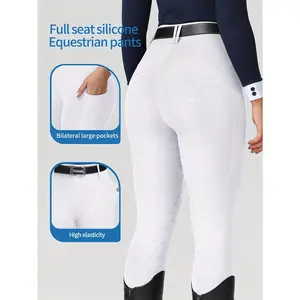 [Stretchy | Tight-fitting] Stretchy Tight-fitting Women's Equestrian Breeches |   High-elasticity, Quick-drying, Full-seat Silicone Grip |   Riding Sports Pants with Side Pockets, Solid-color