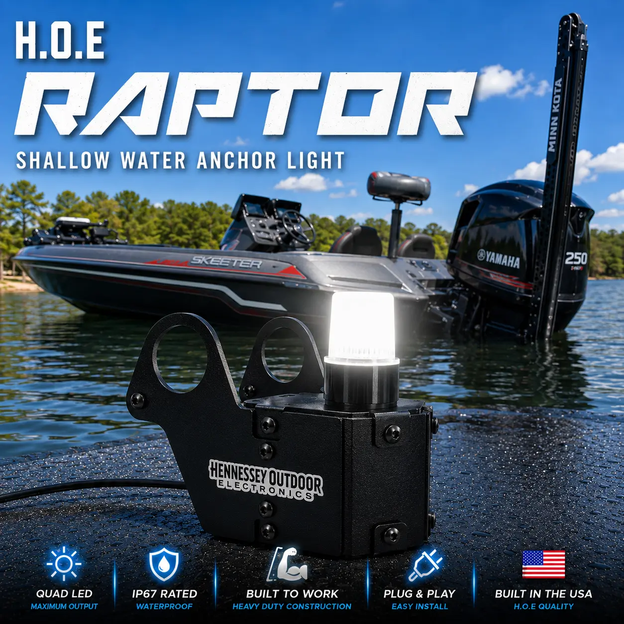 Minn Kota Raptor Anchor Light — USCG Certified Navigation Light
