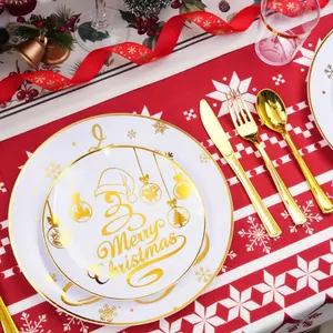 20 Piece Christmas Hat Plastic Plates, Premium Tableware, New Year Gift, Perfect for Christmas Decorations, Halloween Decorations