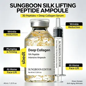 Sungboon Silk Lifting Peptide Ampoule 40ml, Deep Collagen Anti-Aging Serum, 30 Peptides for Wrinkle Reduction, Skin Plumping & Smooth Radiant Texture, At-Home Face-Lift Korean Skincare Serum, 1.35 fl oz