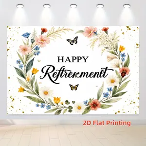 Retirement Party Decoration Set, Happy Retirement Banner & Floral Design, Perfect for Celebrating Retirees, Festive Home Decor Accessories