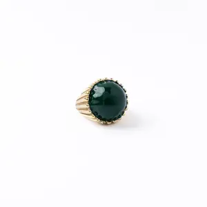 Isabella Enamel Cocktail Ring Deep Green - Adjustable Size