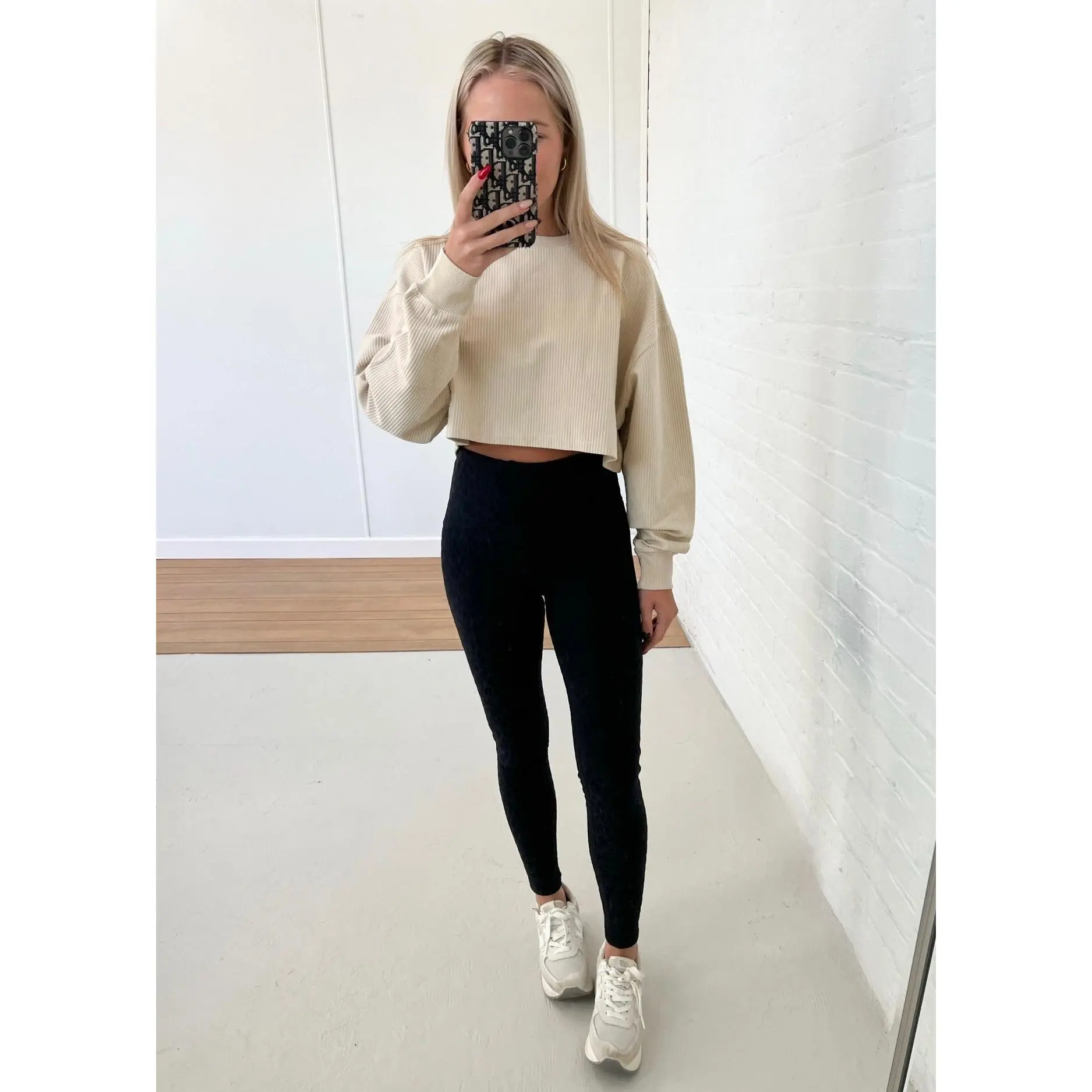 Camille Cropped Ribbed Pullover - Tan